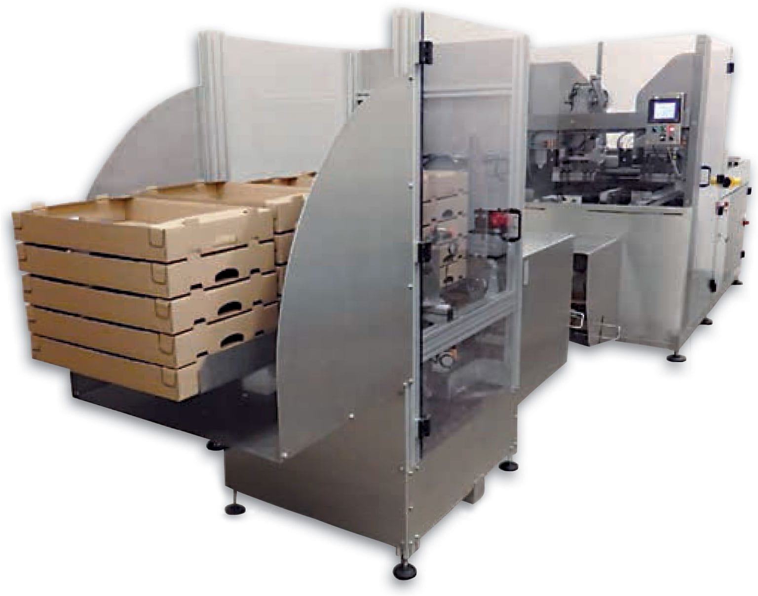 formeuse barquetteuse carton avec empileur carton Box erector 1